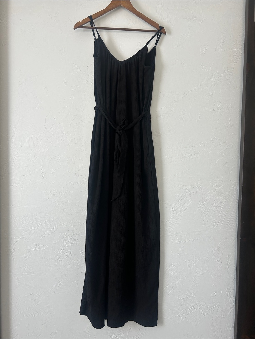 H&M Black Ribbed Pantsuit  with Tie Waist